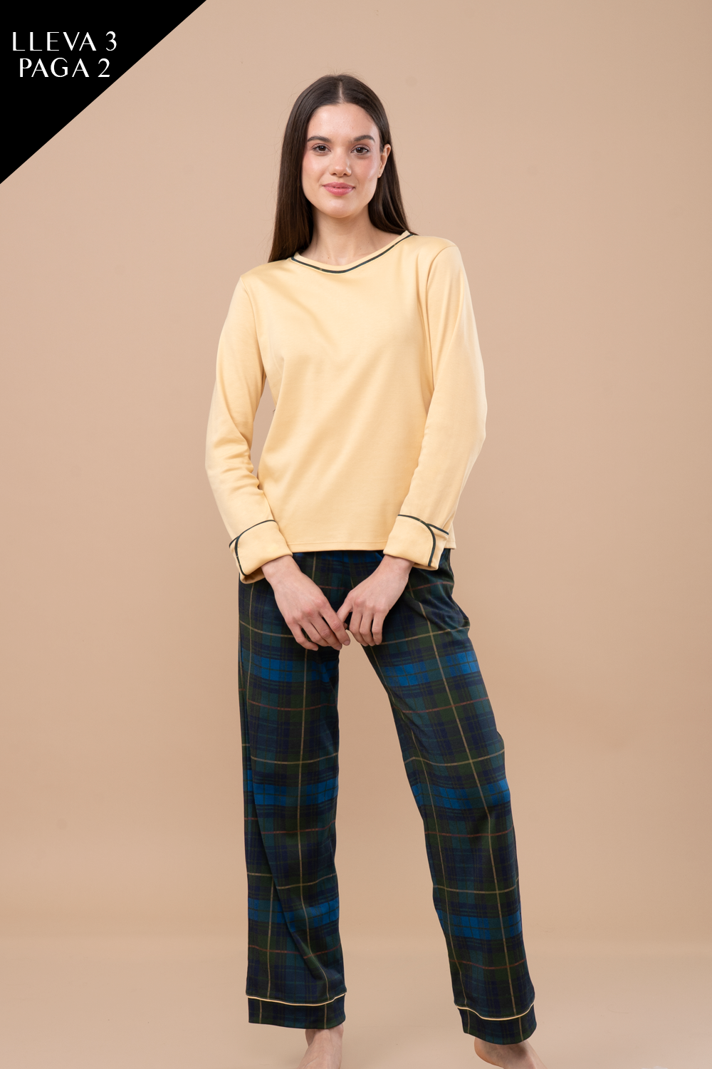 Pijama Tartán Women | Green Semi Print