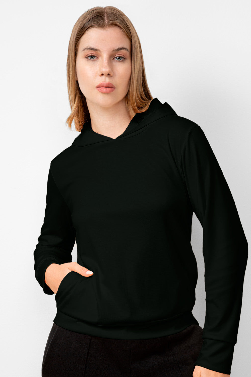 LIGHT HOODIE WOMEN - BLACK