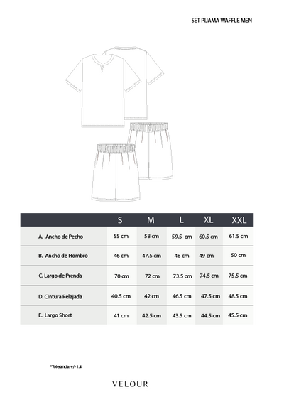 Set Pijama Waffle Men | White