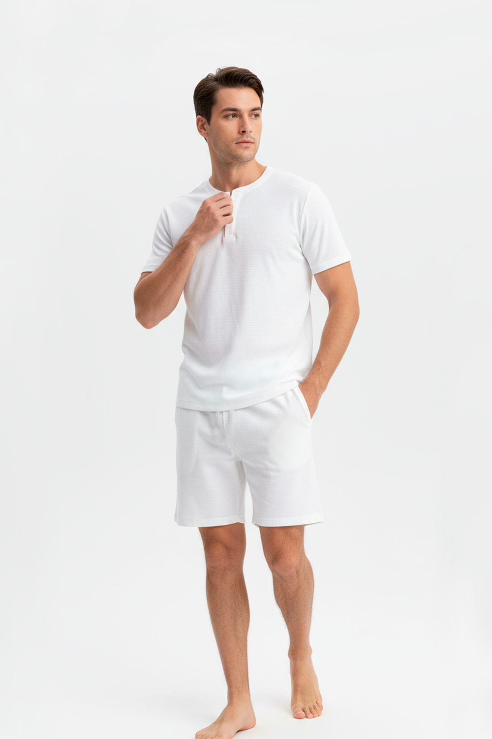 Set Pijama Waffle Men | White