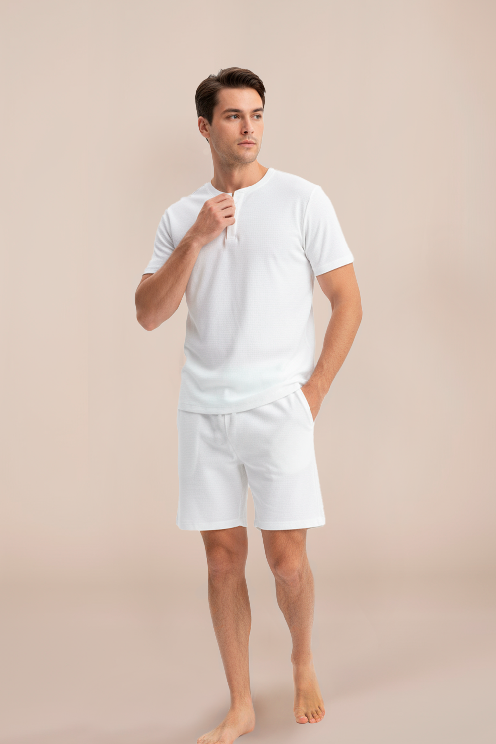 Set Pijama Waffle Men | White