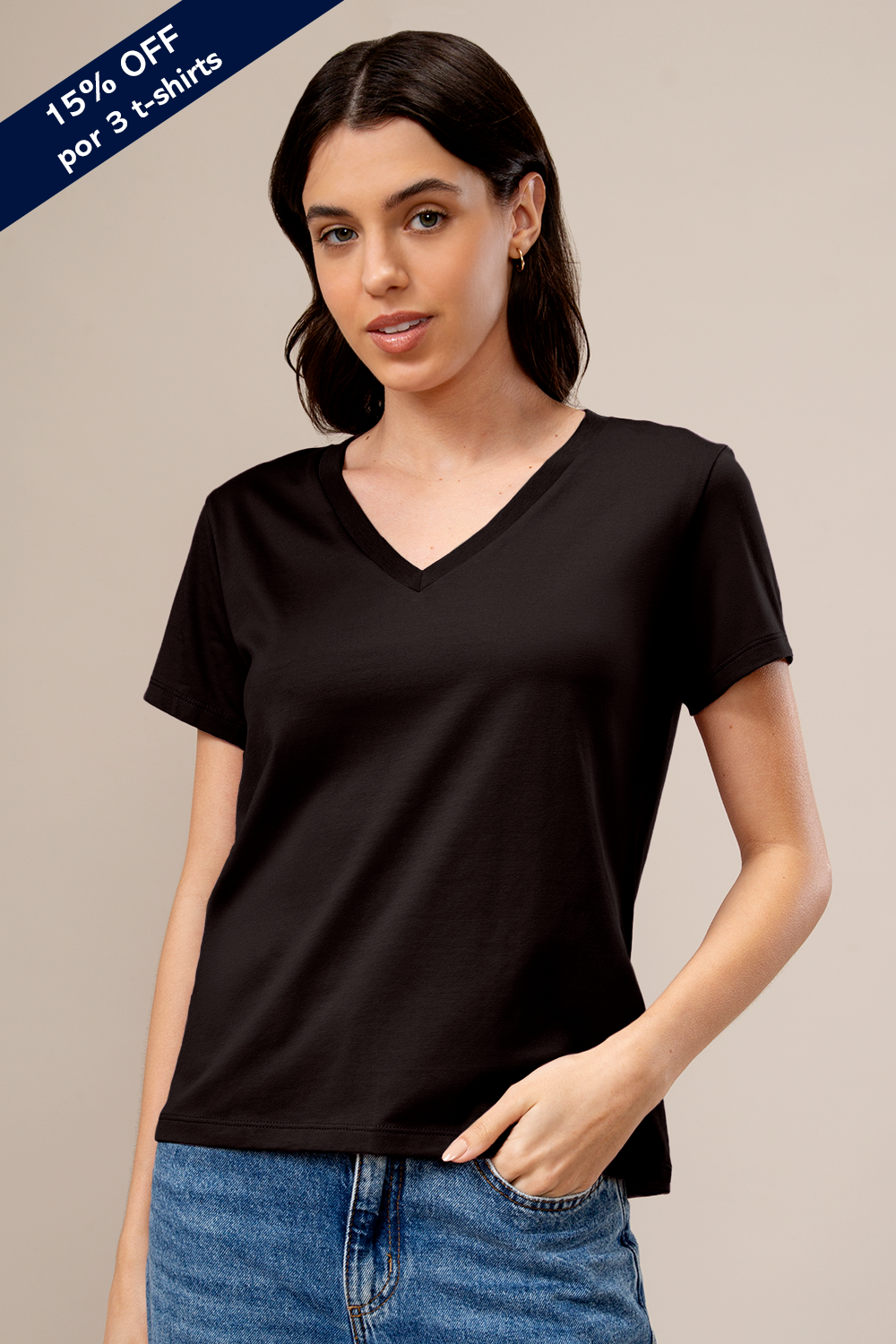 T-shirts V Lightweight W- Black