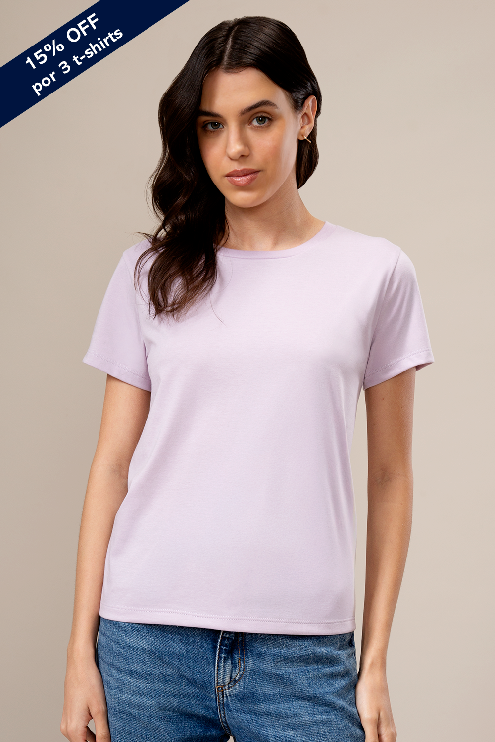 T-shirts Crew Lightweight W- Lavander