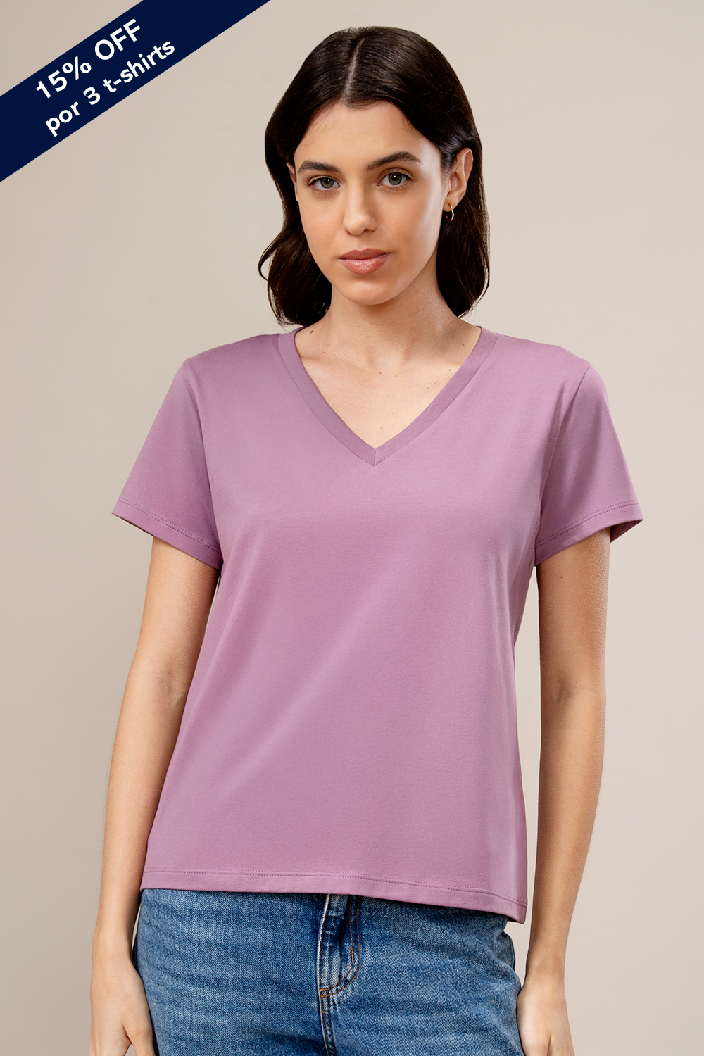 T-shirts V Lightweight W- Mauve