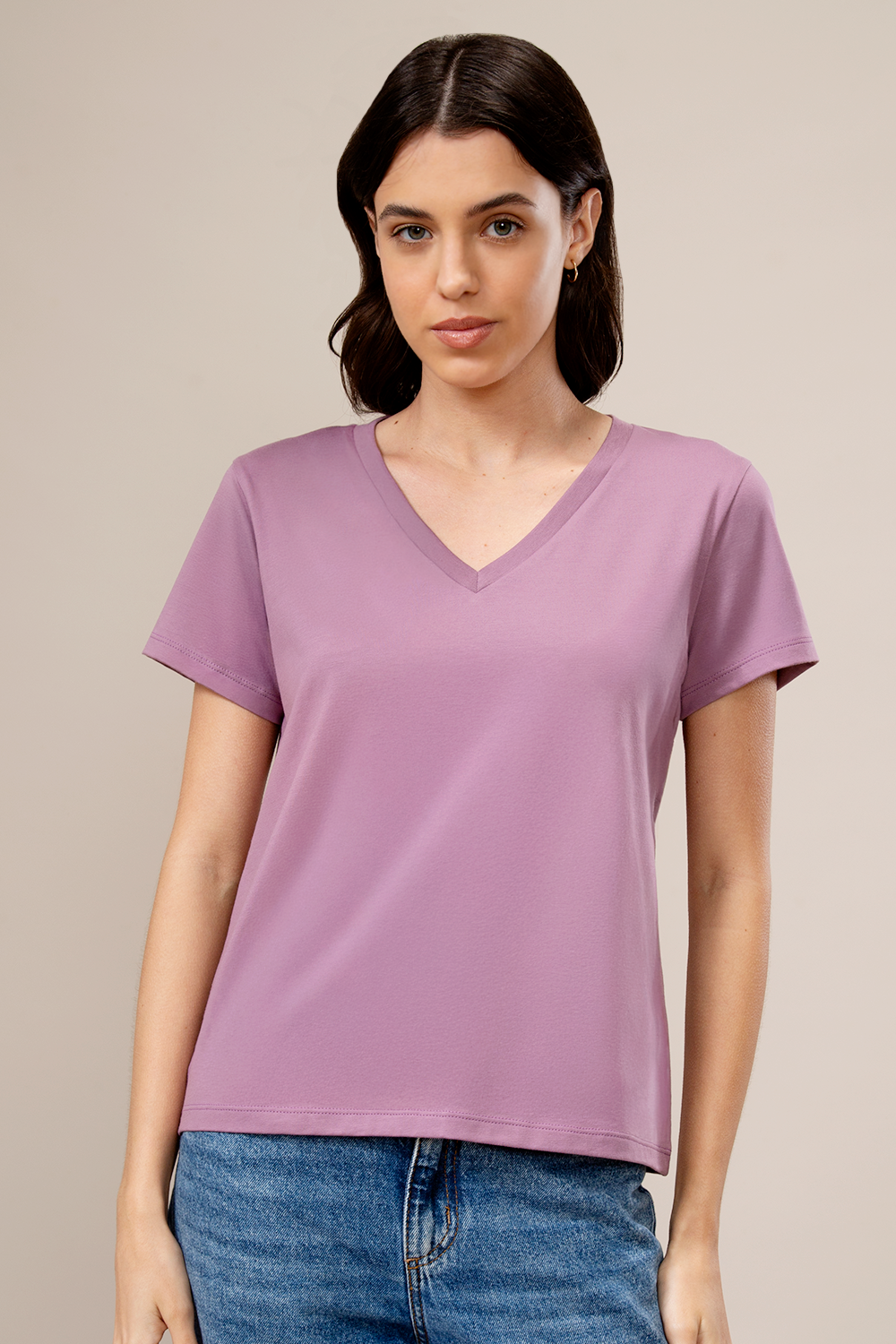 T-shirts V Lightweight W- Mauve