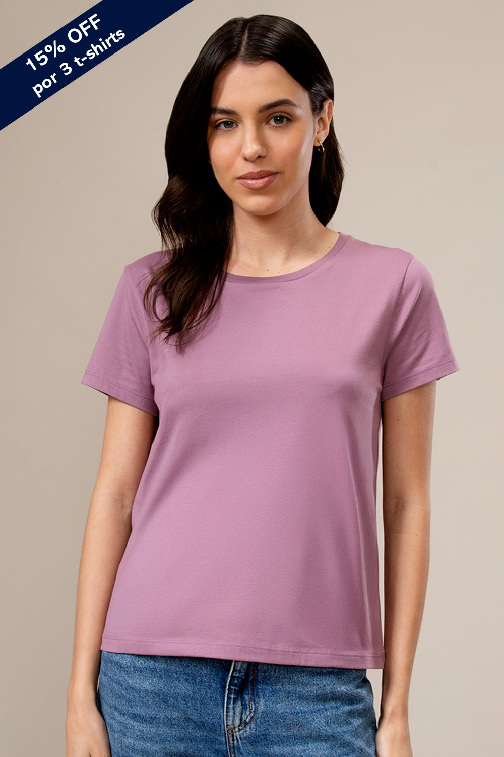 T-shirts Crew Lightweight W- Mauve