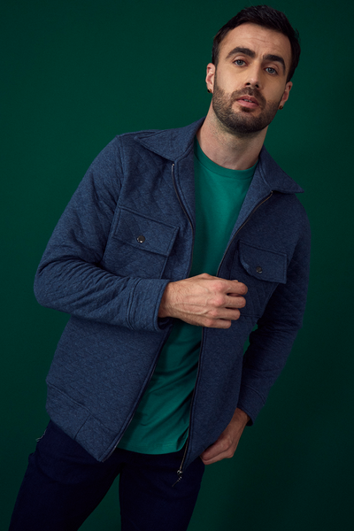 QUILTED JACKET UNISEX23 INDIGO HEATHER