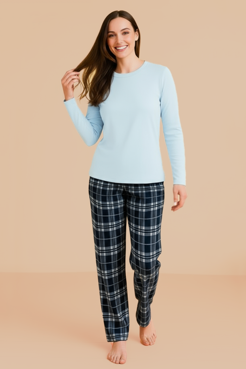 Pijama Tartán Women | Blue Semi Print
