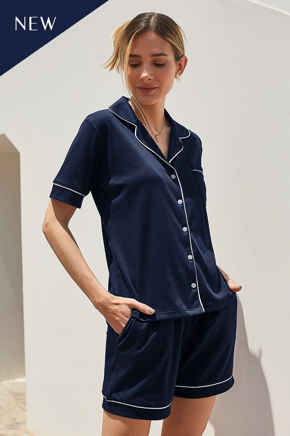 SET PIJAMA CLASSIC WOMEN - NAVY