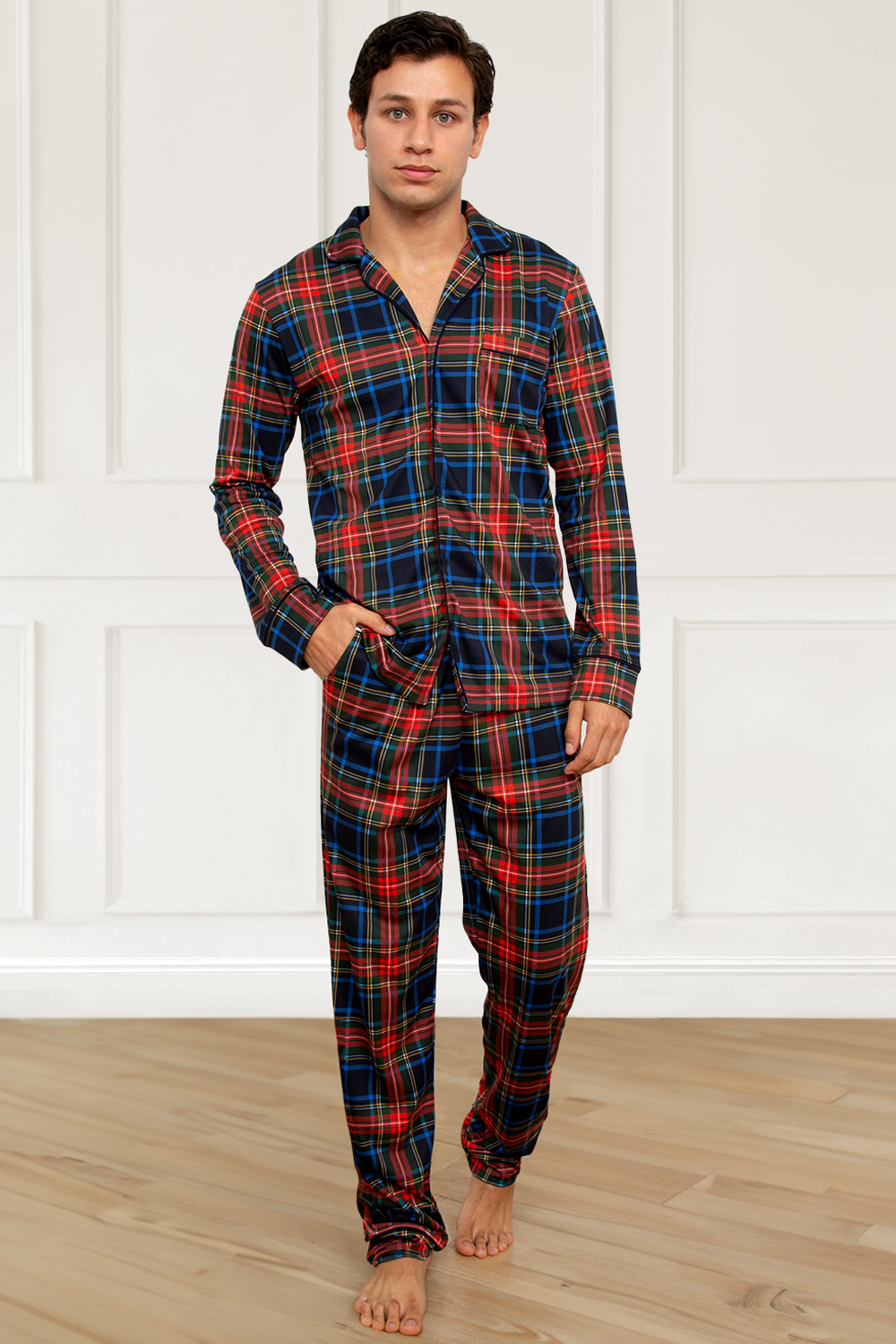 Pijama Tartan Men Red Print – Velour Peru