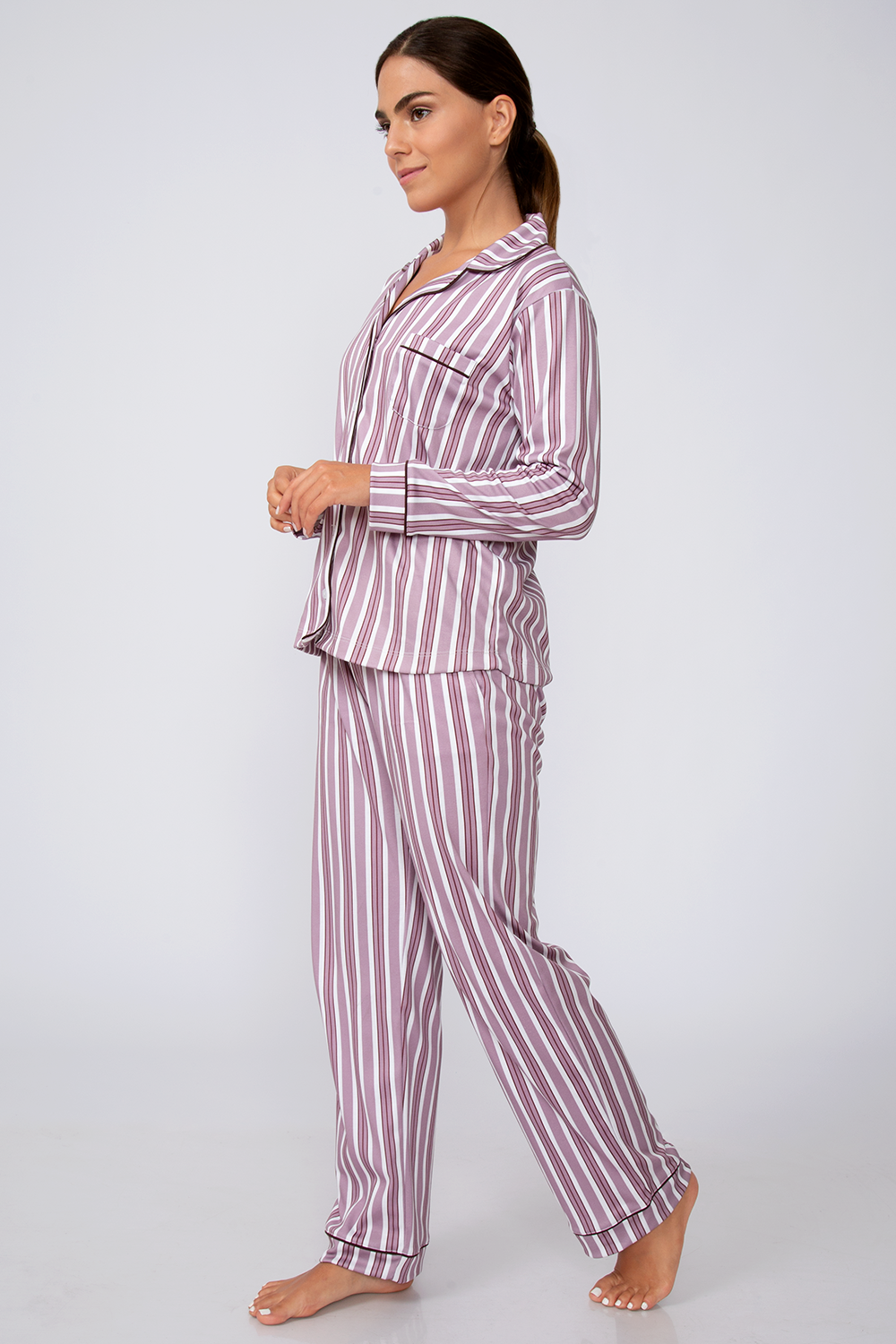 PIJAMA NEW COZY RAYAS MALVA