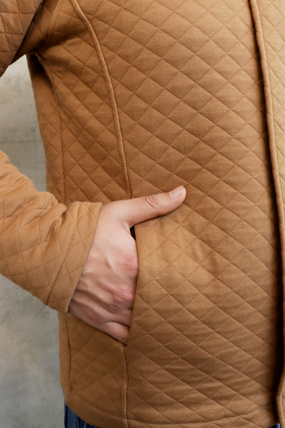 Quilted Jacket Men Camel