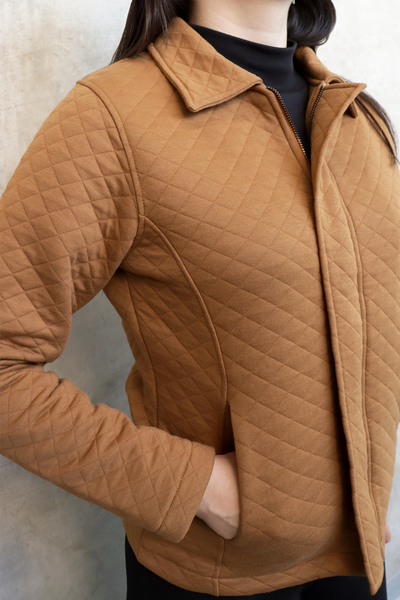 Quilted Jacket Women Camel