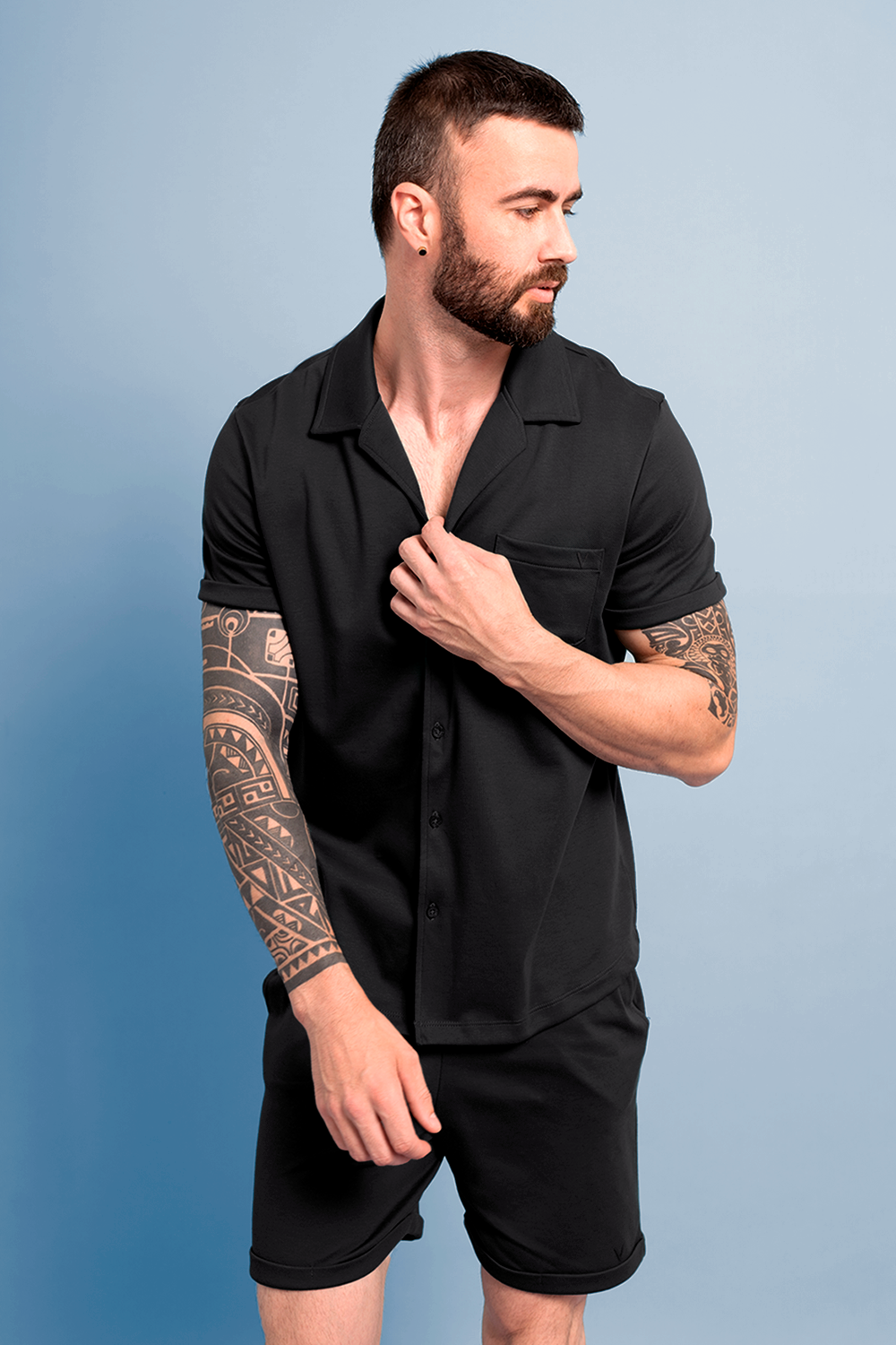 Set Camisa + Short - Black