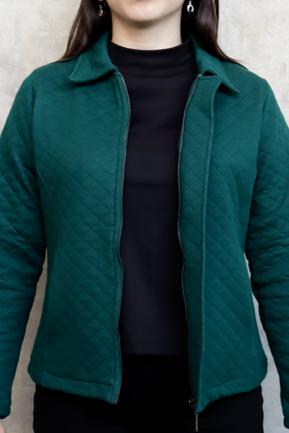 Quilted Jacket Women Green