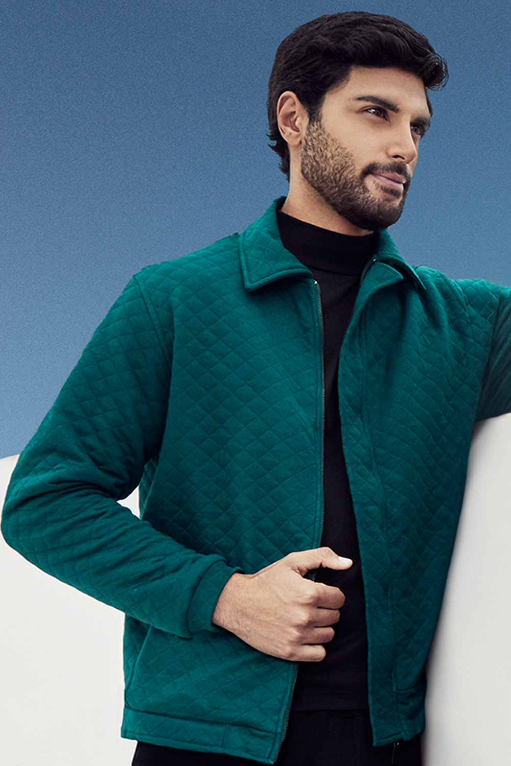 Quilted Jacket Men Green